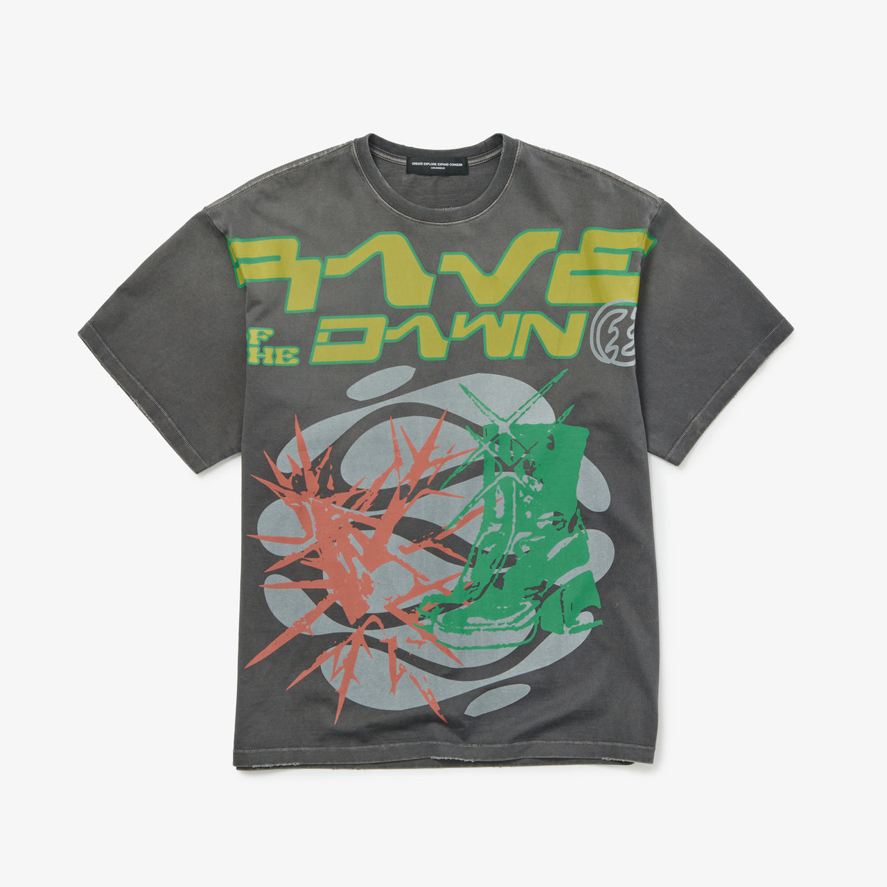 Rave of the Dawn Allover Print T-Shirt in Vintage Black