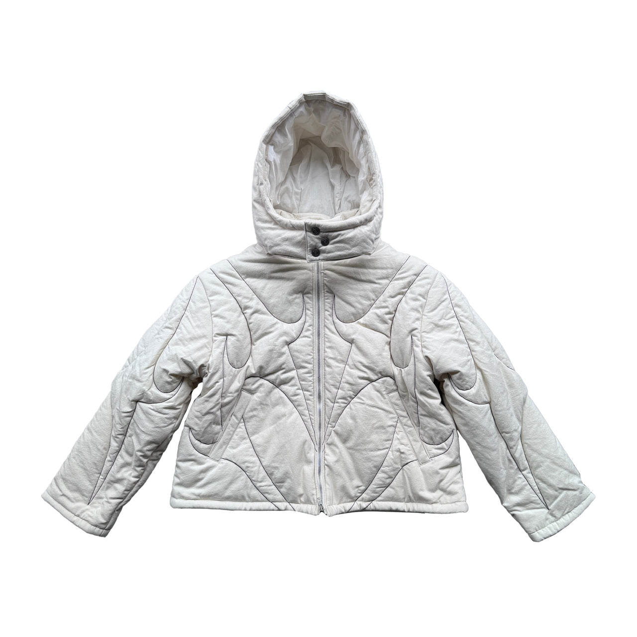 Structure Puff Jacket in White