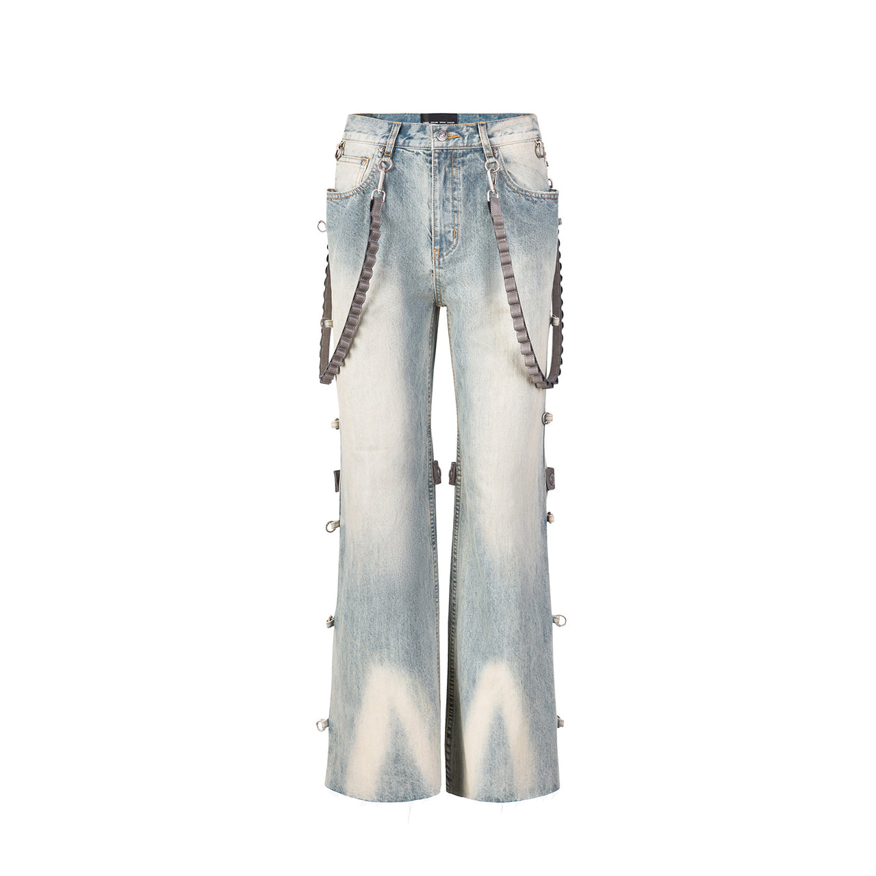 Signatured Leather Chain Jeans