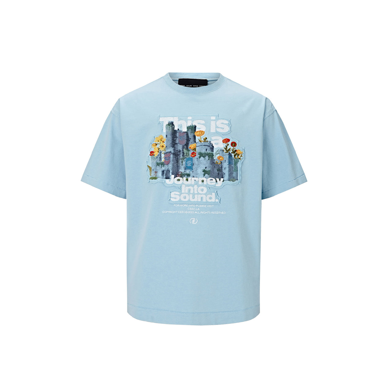 Psychedelic Castle T-shirt in Blue