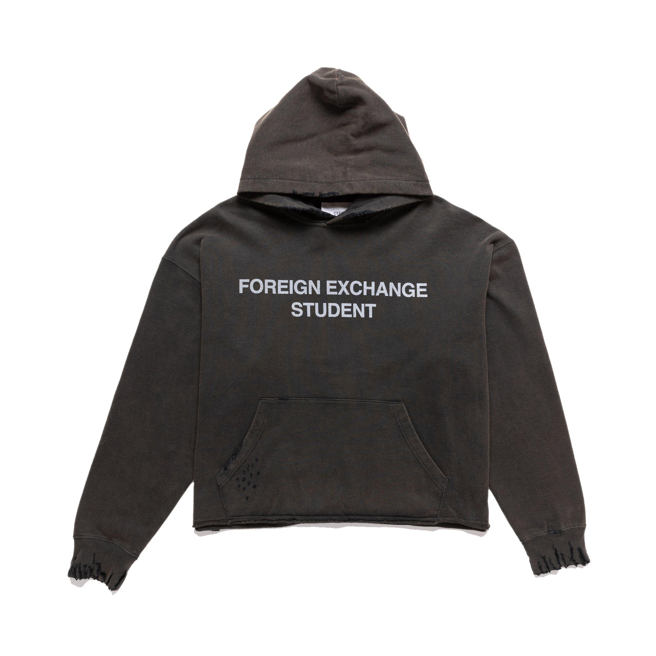 “Foreign Exchange Student" Slogan Hoodie in Black