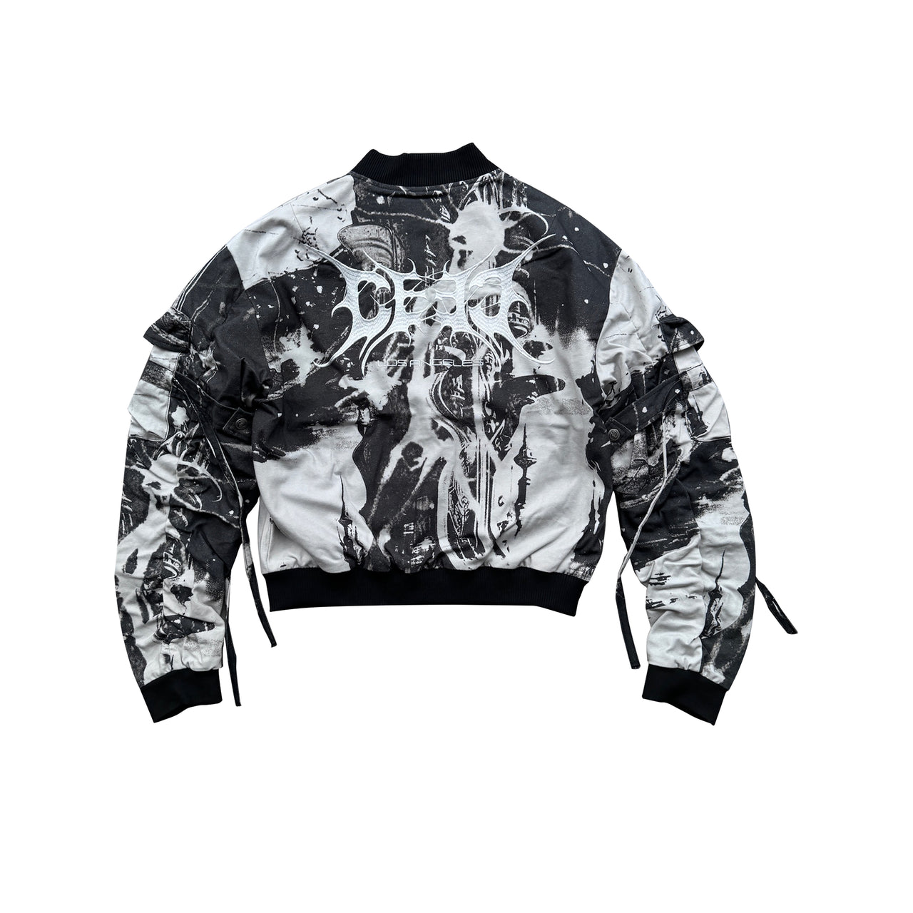 “Rave Planet” Bomber Jacket in Black and White