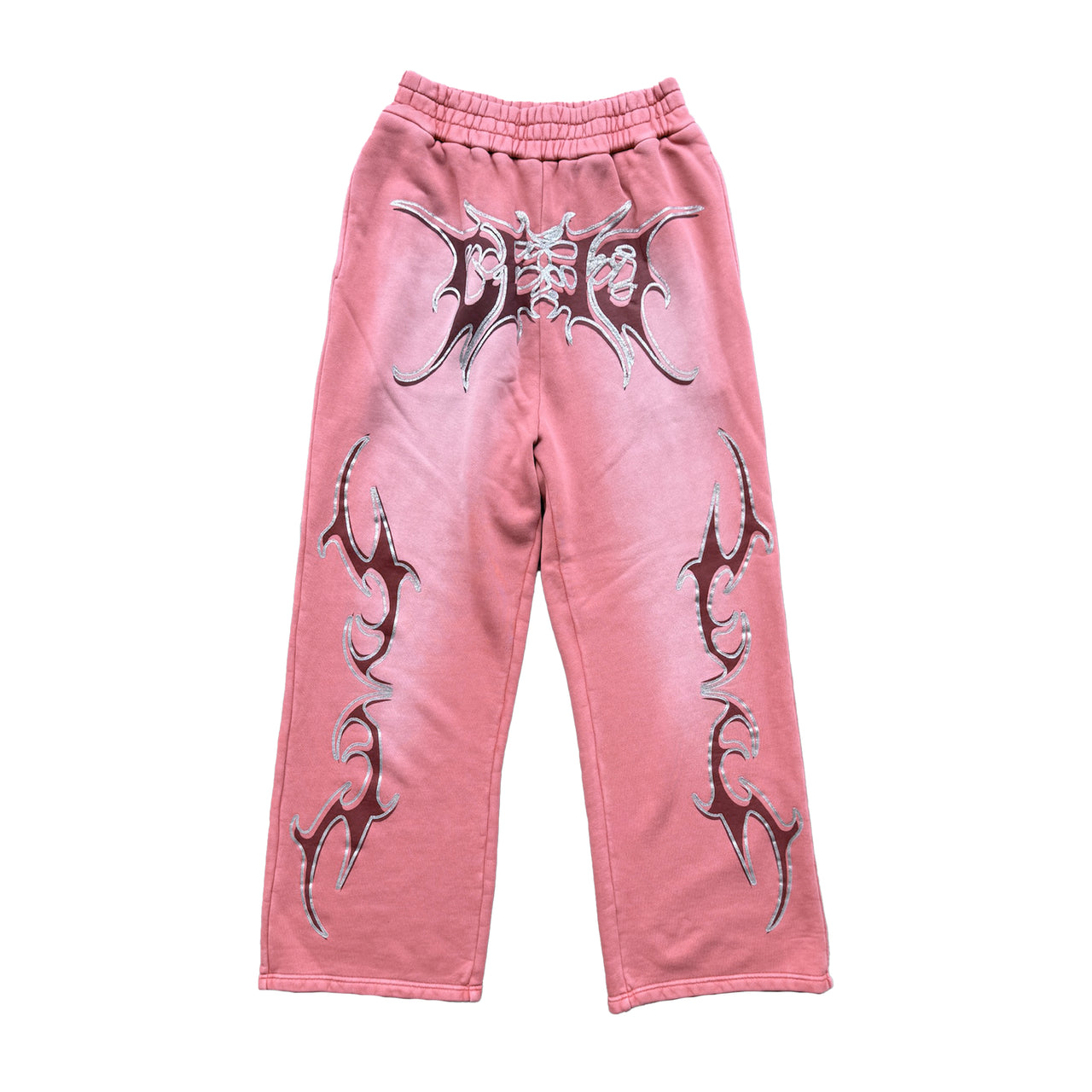 Glitter Layered Print Sweatpants in Dirty Pink