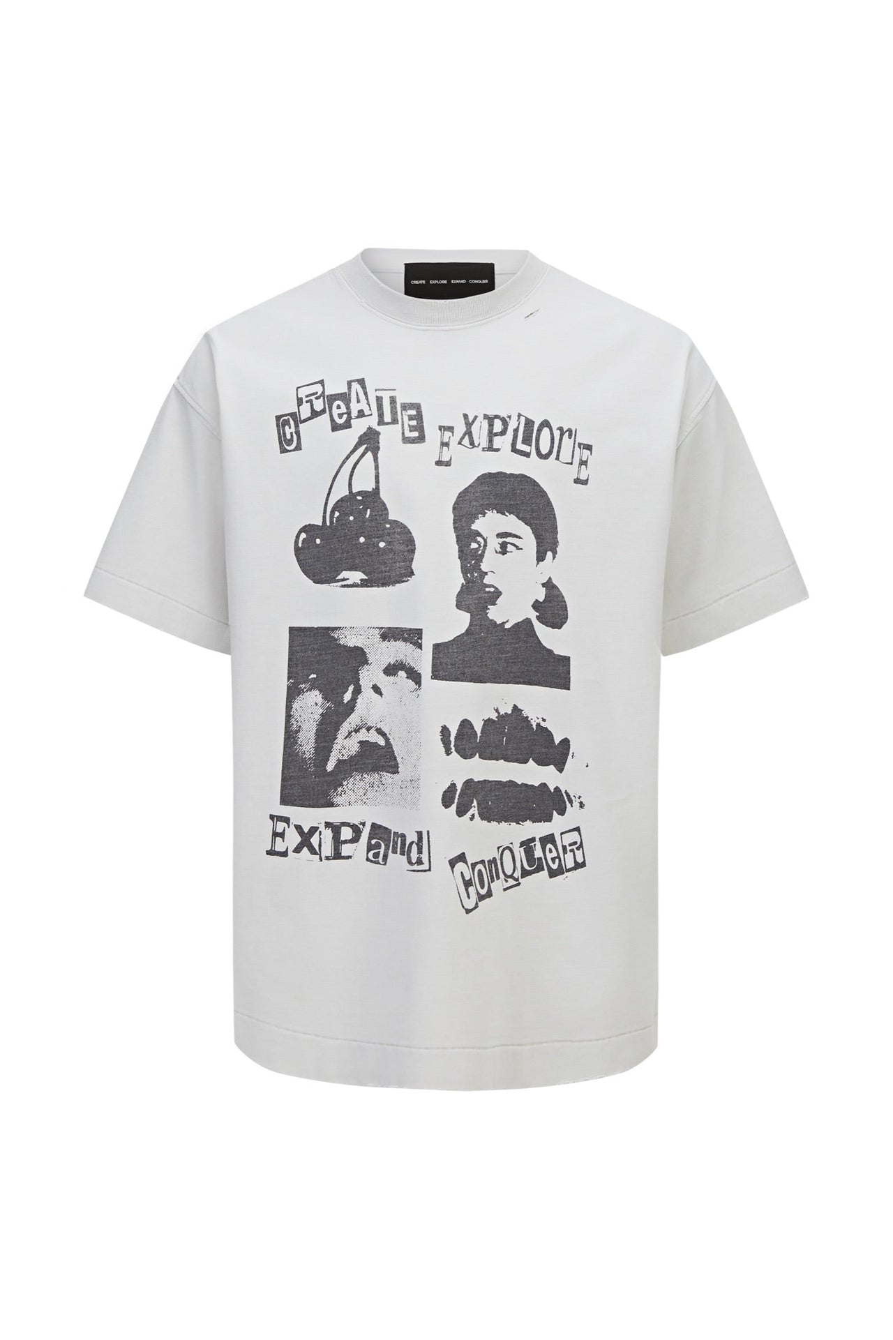 Dadaism Rock Collage T-shirt in White